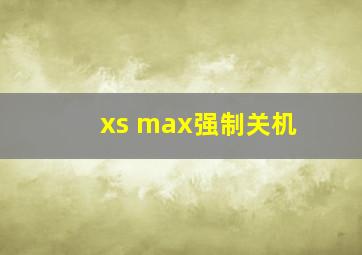 xs max强制关机